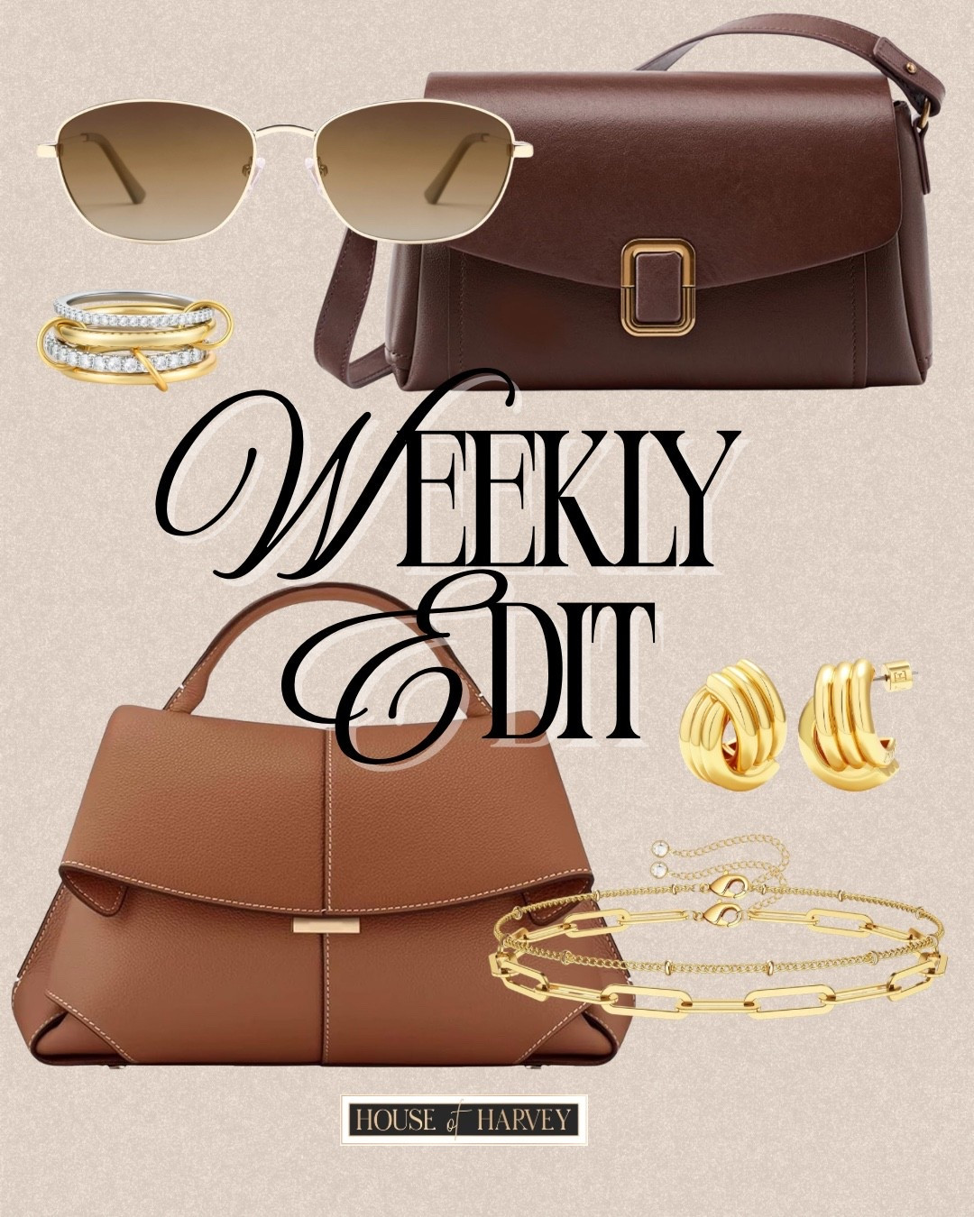 WEEKLY EDIT- this week it's all about timeless neutrals styled with purpose-camel knits, ivory trousers, crisp button-downs, and tailored layers. This week is about looking put together while leaning into calm, intentional routines: morning coffee rituals, tidy spaces, simple meals, and outfits that make everyday life feel elevated. I found the best pieces all from Amazon and under $100! These accessories are so chic! All linked⬆️

#Itkcreator #Itkfinds #Itkwatchnow #Itkstyletip #amazon #amazonfinds #chic #handbag #jewelry

#LTKSeasonal #LTKootd #LTKOver40