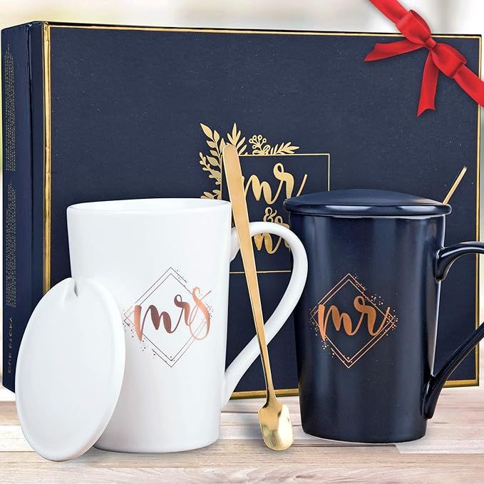 KEDRIAN Mr And Mrs Mug Set, Best Wedding Gifts For Couple Gifts For Newlyweds, Mr And Mrs Gifts, ... | Amazon (US)