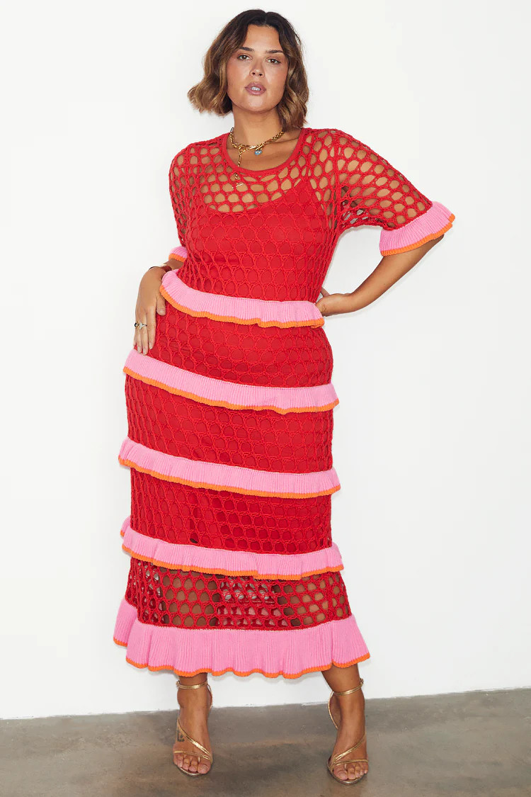 Red Crochet Valentina Dress | Never Fully Dressed (UK & IE)