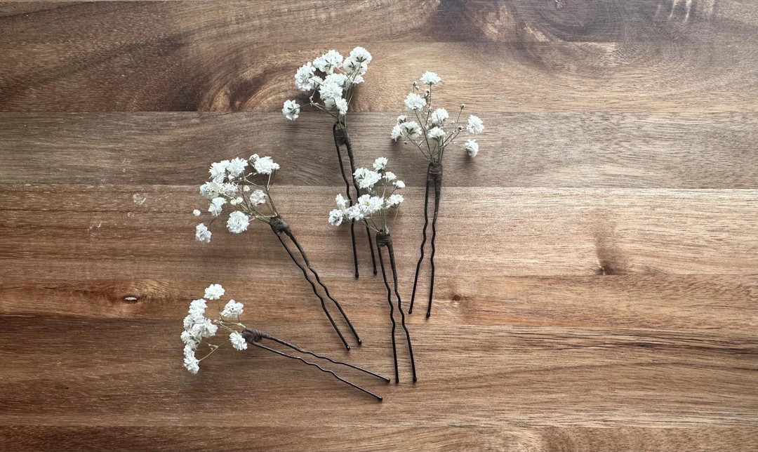 Babys Breath Flowers, Gypsophila Hair Pins, Dried Flowers - Etsy | Etsy (US)