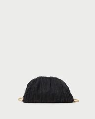 Bailey Black Pleated Dome Clutch | Loeffler Randall