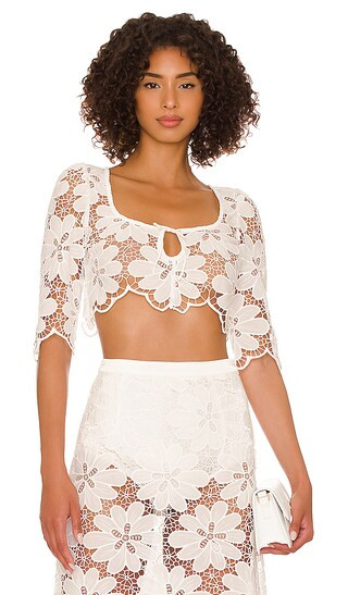 Malika Crop Top in White | Revolve Clothing (Global)