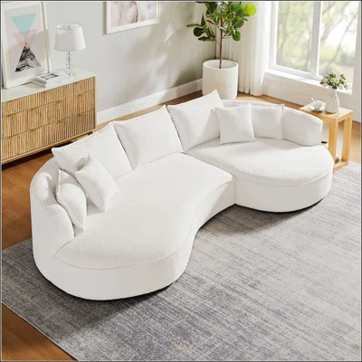 Curved Sofa With Ingenious Shape White | Wayfair North America