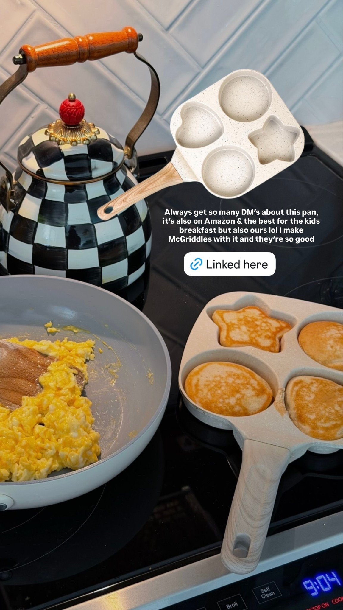 Always get so many DM’s about this pan, it’s also on Amazon & the best for the kids breakfast but also ours lol I make McGriddles with it and they’re so good