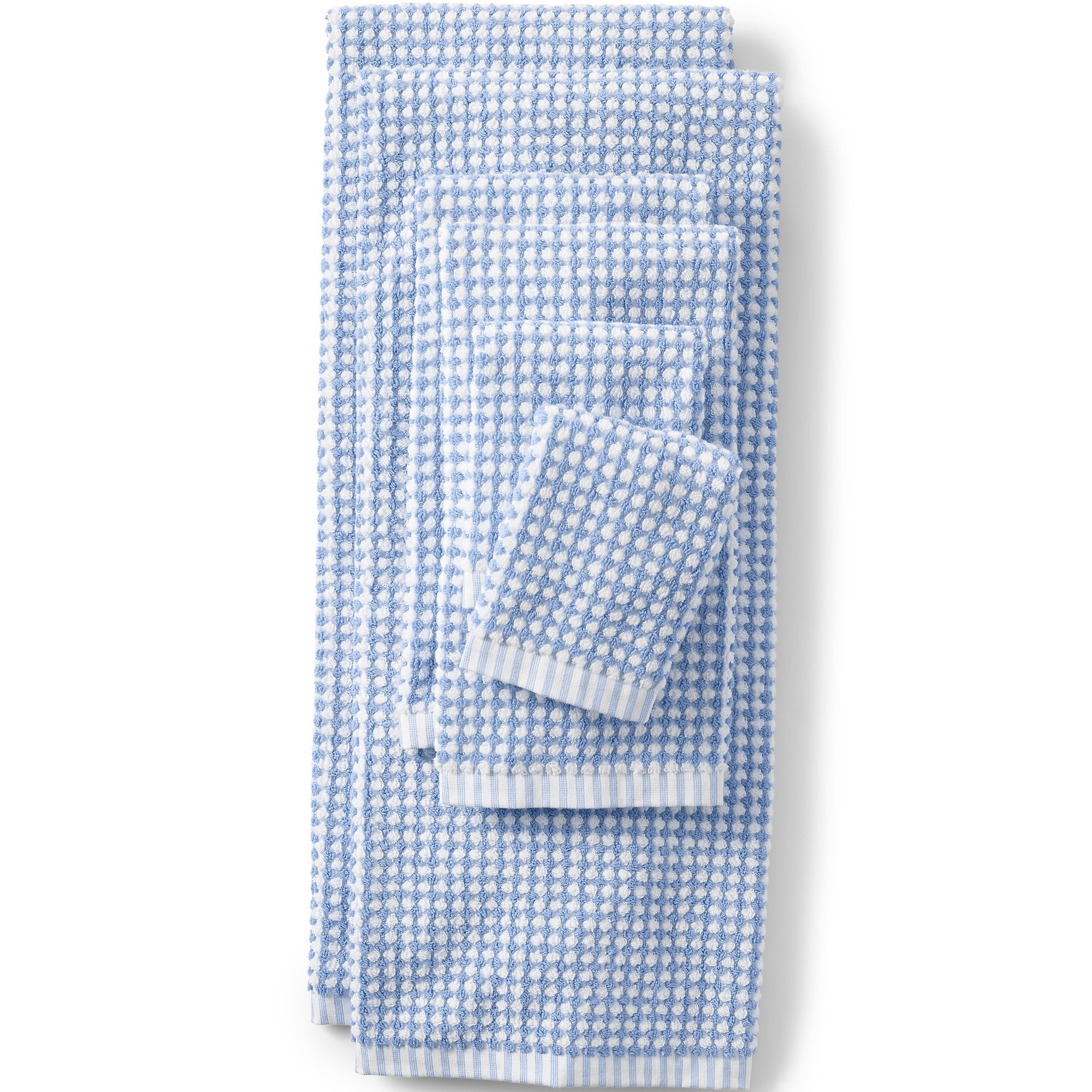 Turkish Quick-Dry Hydrocotton Textured Gingham 6-Piece Towel Set | Lands' End (US)