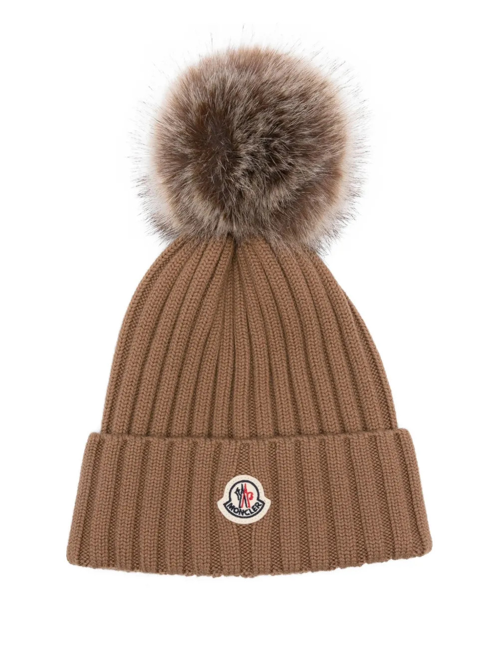 Moncler Wool Beanie Hat | Brown | FARFETCH | Farfetch Global