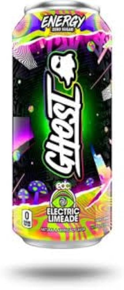 ELECTRIC LIMEADE Ghost (6 Pack of 16oz Cans) Zero Sugar Energy Drink Epic Focus Legendary Energy ... | Amazon (US)