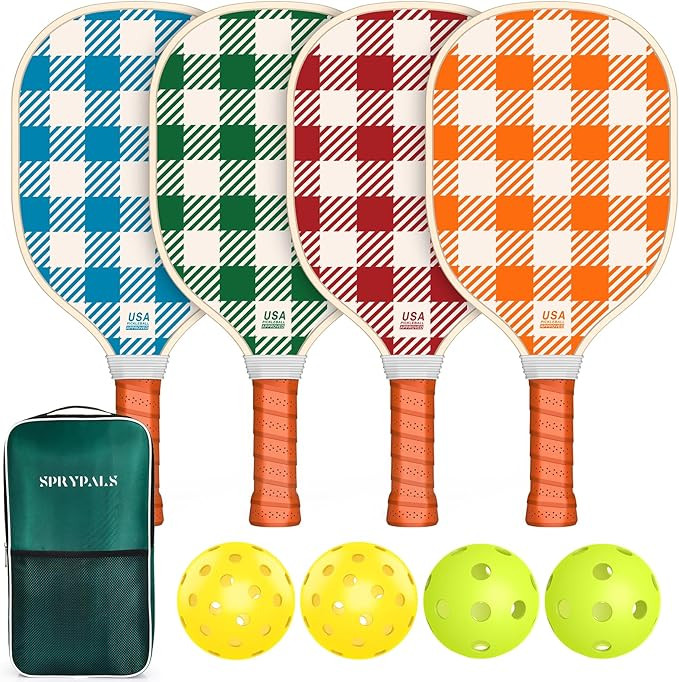 Pickleball Paddles,USAPA Approved Cute Pickleball Paddles Set of 4 with 4 Balls & 1 Pickleball Ba... | Amazon (US)