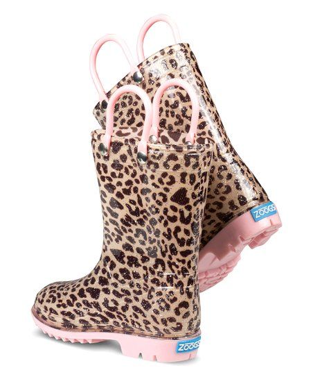 Pink & Brown Leopard Rain Boot - Kids | Zulily