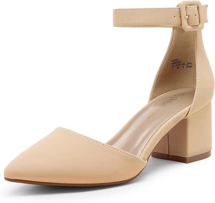 DREAM PAIRS Women's Low Heel Pump Shoes | Amazon (US)