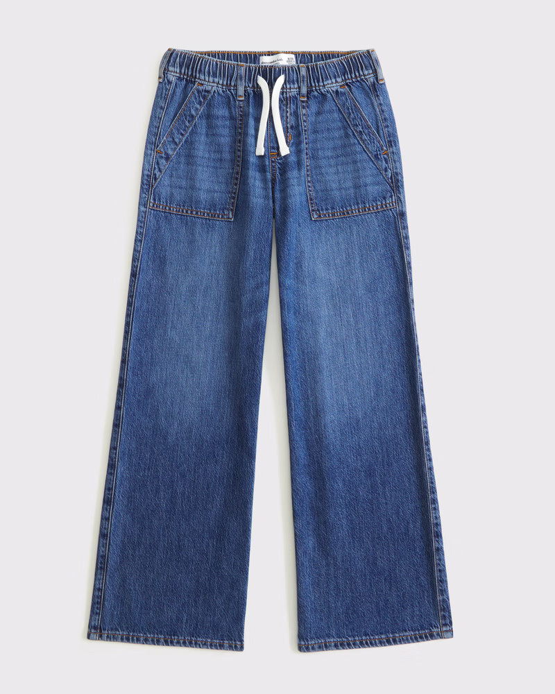 low rise baggy pull-on jeans | Abercrombie & Fitch (US)