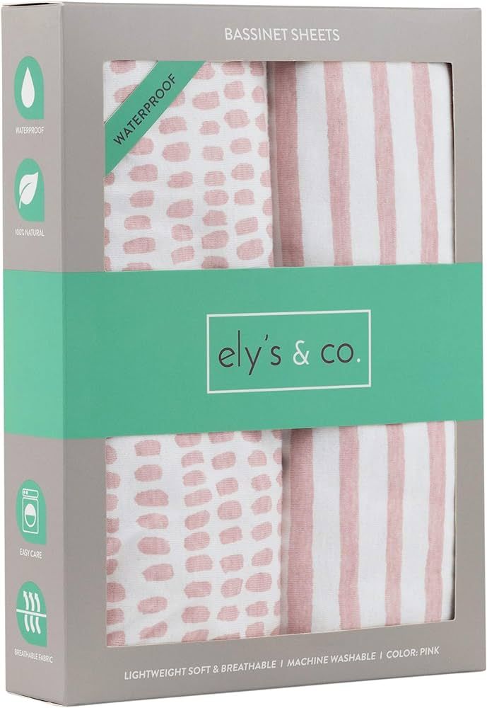 Ely's & Co. Patent Pending Waterproof Bassinet Sheet, No Need for Bassinet Mattress Pad Cover, 2 ... | Amazon (US)