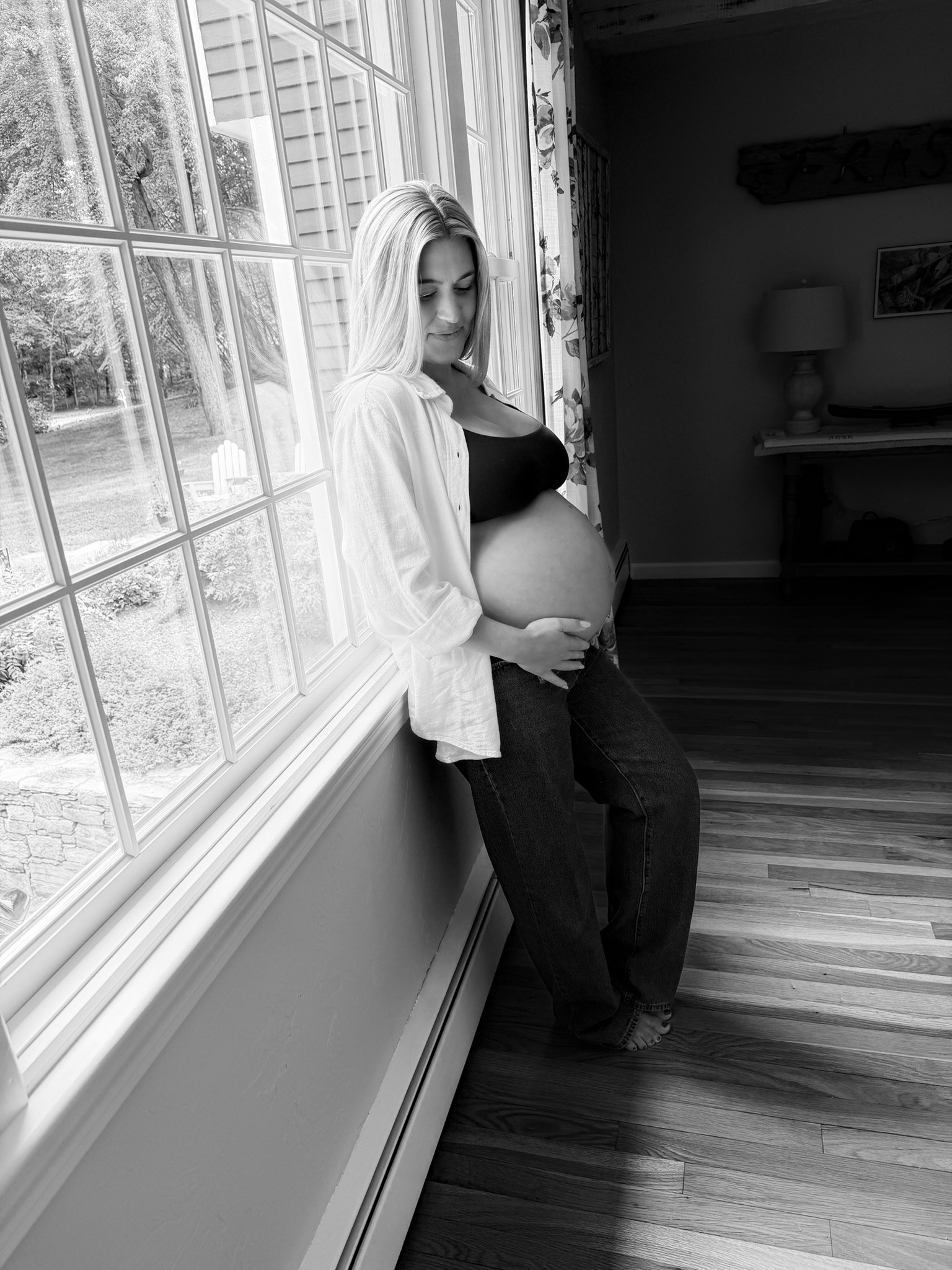 Easy and timeless Maternity shoot outfit is giving Calvin Klein ad. All clothes from my pre-pregnancy closet! 

 #LTKootd #LTKmomlife #LTKBump