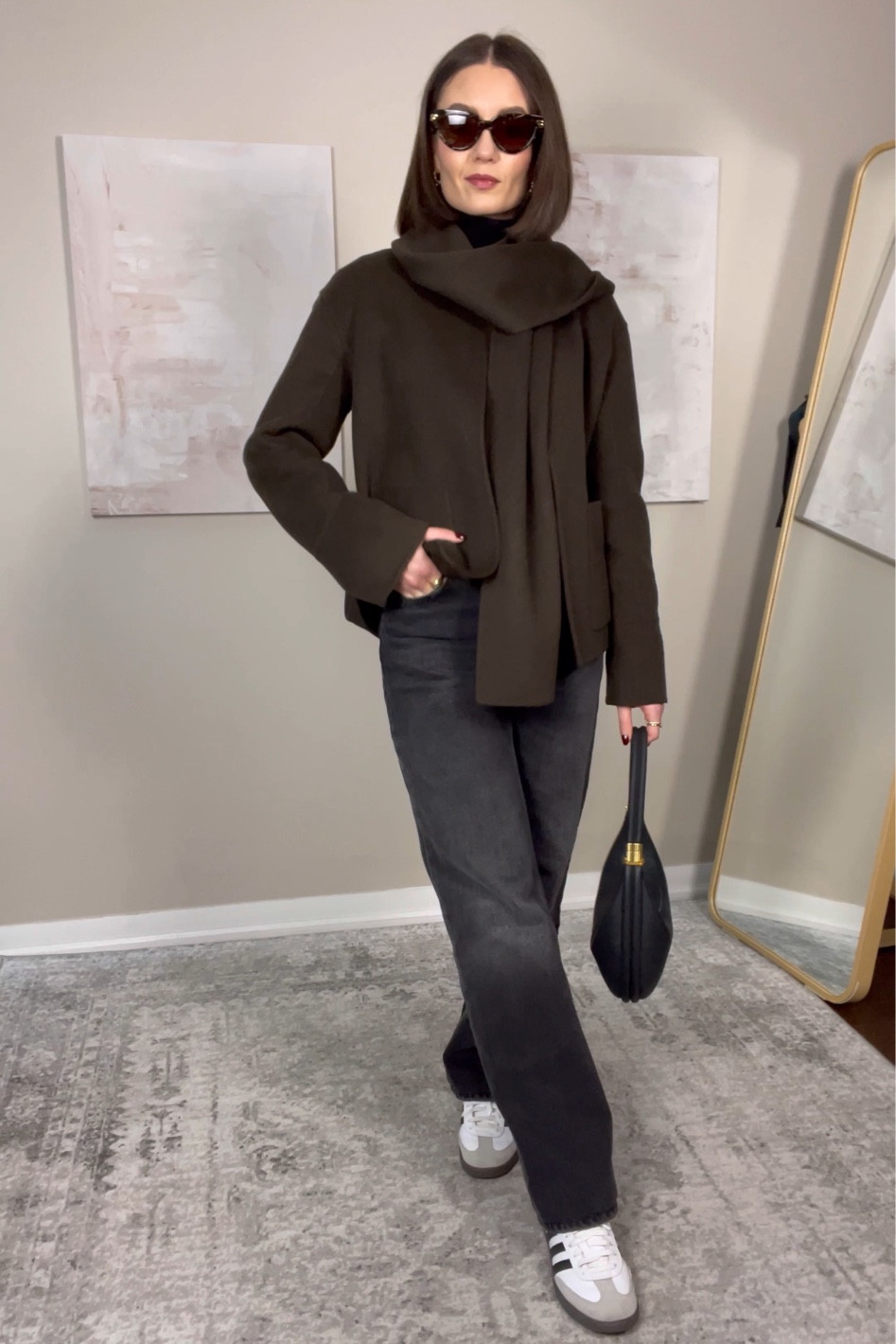 Wool-Blend Scarf Collar Coat curated on LTK