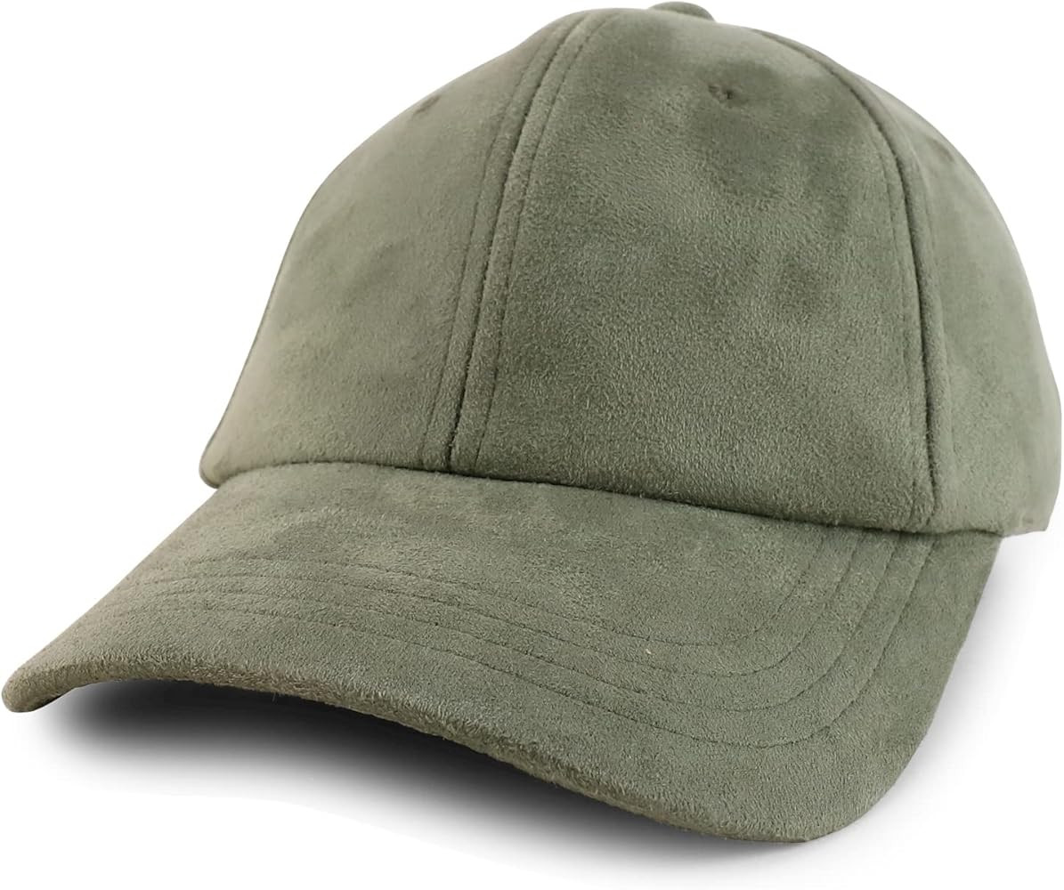 Trendy Apparel Shop Plain Faux Suede Leather Adjustable Structured Baseball Cap | Amazon (US)