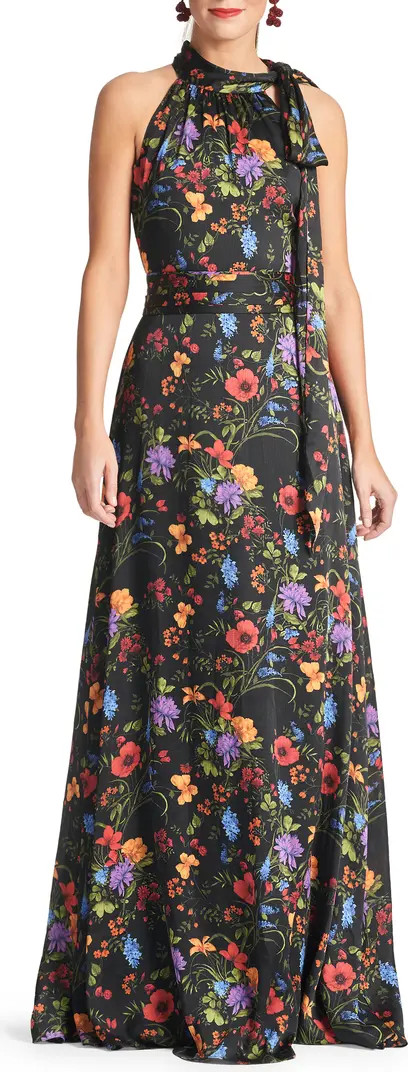 Sachin & Babi Kayla Floral Crinkle Georgette Gown | Nordstrom | Nordstrom