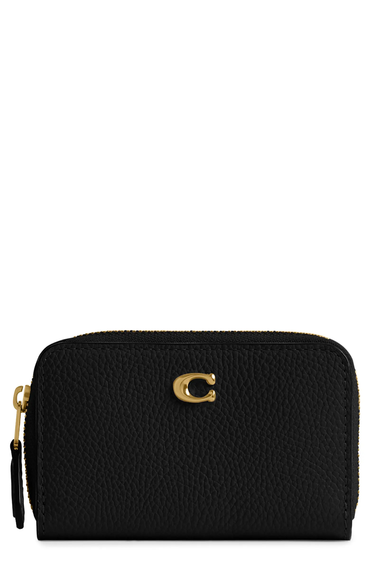 COACH Small Essential Pebbled Leather Zip Around Card Holder | Nordstrom | Nordstrom