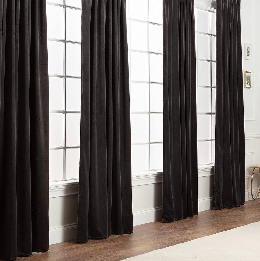 Chanasya Premium 2-Panel Blackout Velvet Curtains - Classy & Solid Drapes for Living Room or Bedr... | Amazon (US)