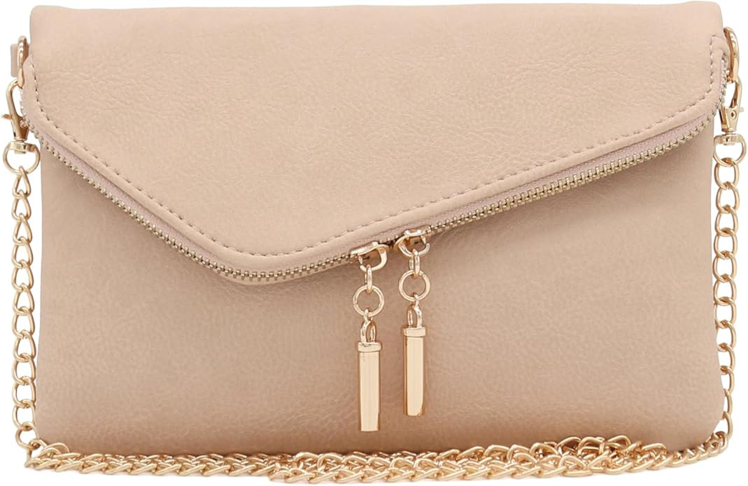FashionPuzzle Envelope Wristlet Clutch Crossbody Bag with Chain Strap | Amazon (US)