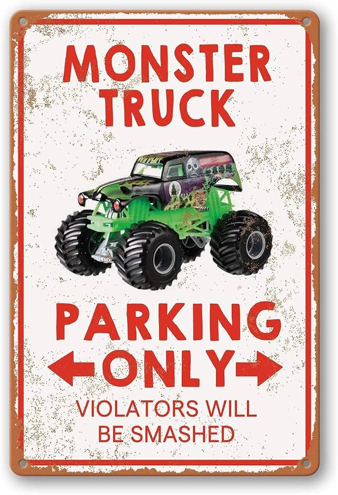 Monster Truck Room Decor For Boys Monster Jam Bedroom Sign Boy Birthday Decorations Party Supplie... | Amazon (US)