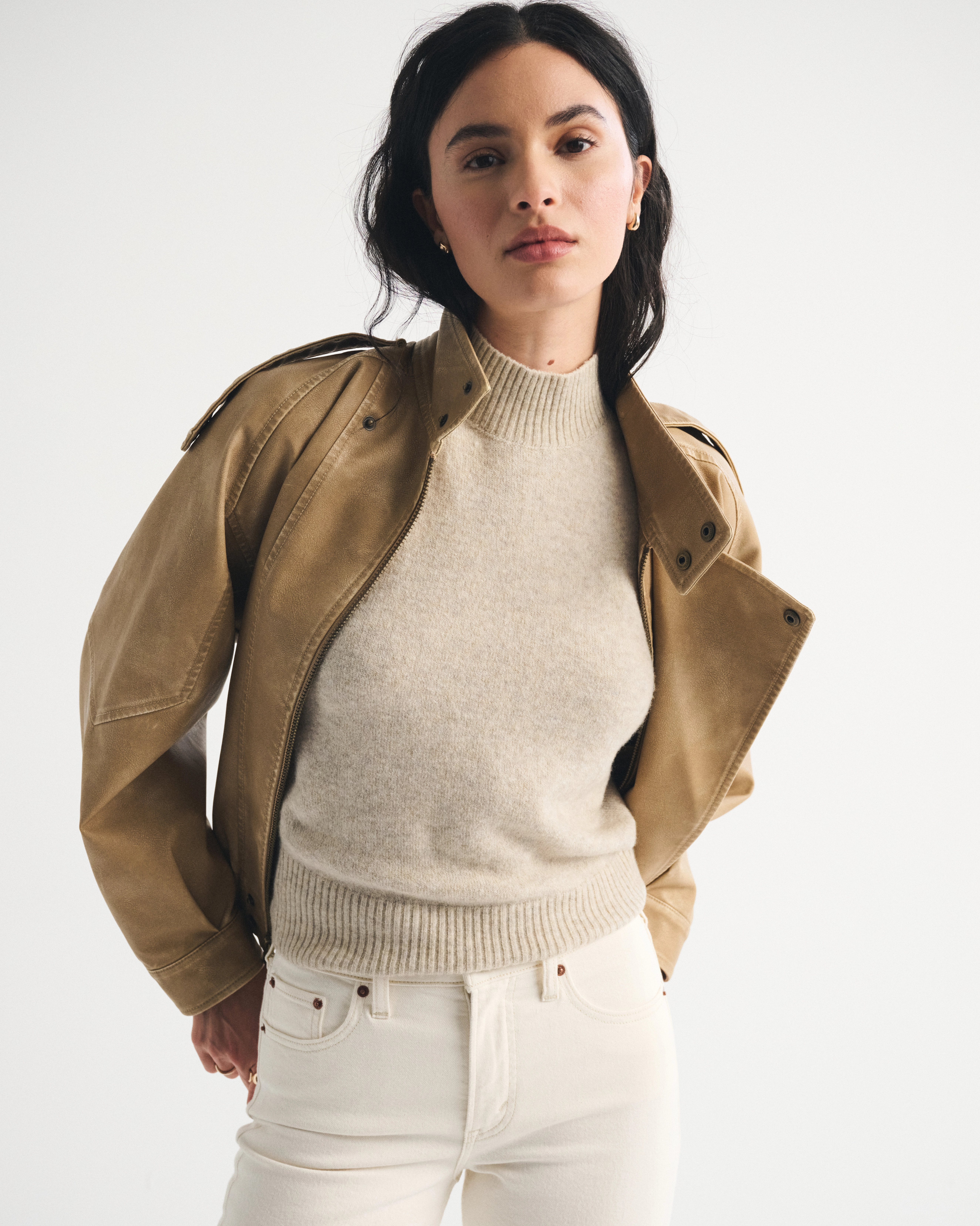 Merino Wool-Blend Sweater Shell Top | Abercrombie & Fitch (US)