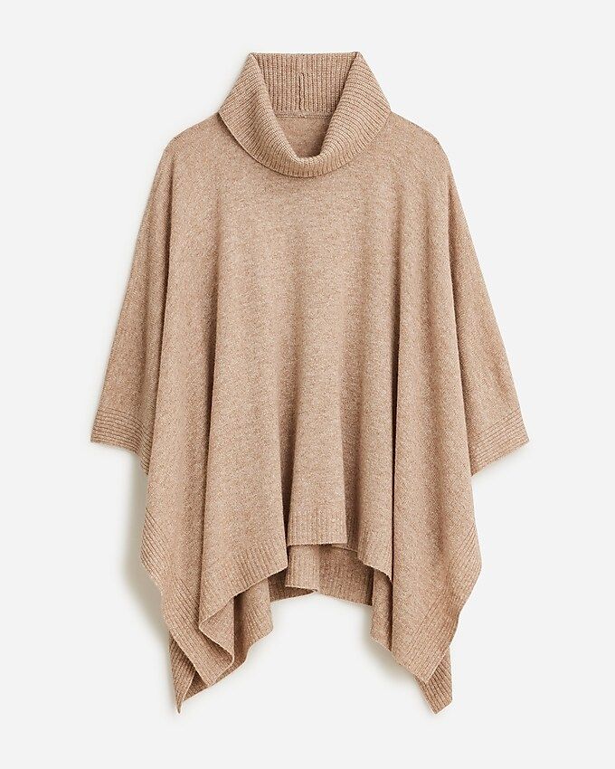 Turtleneck poncho in wool-cashmere blend | J.Crew US