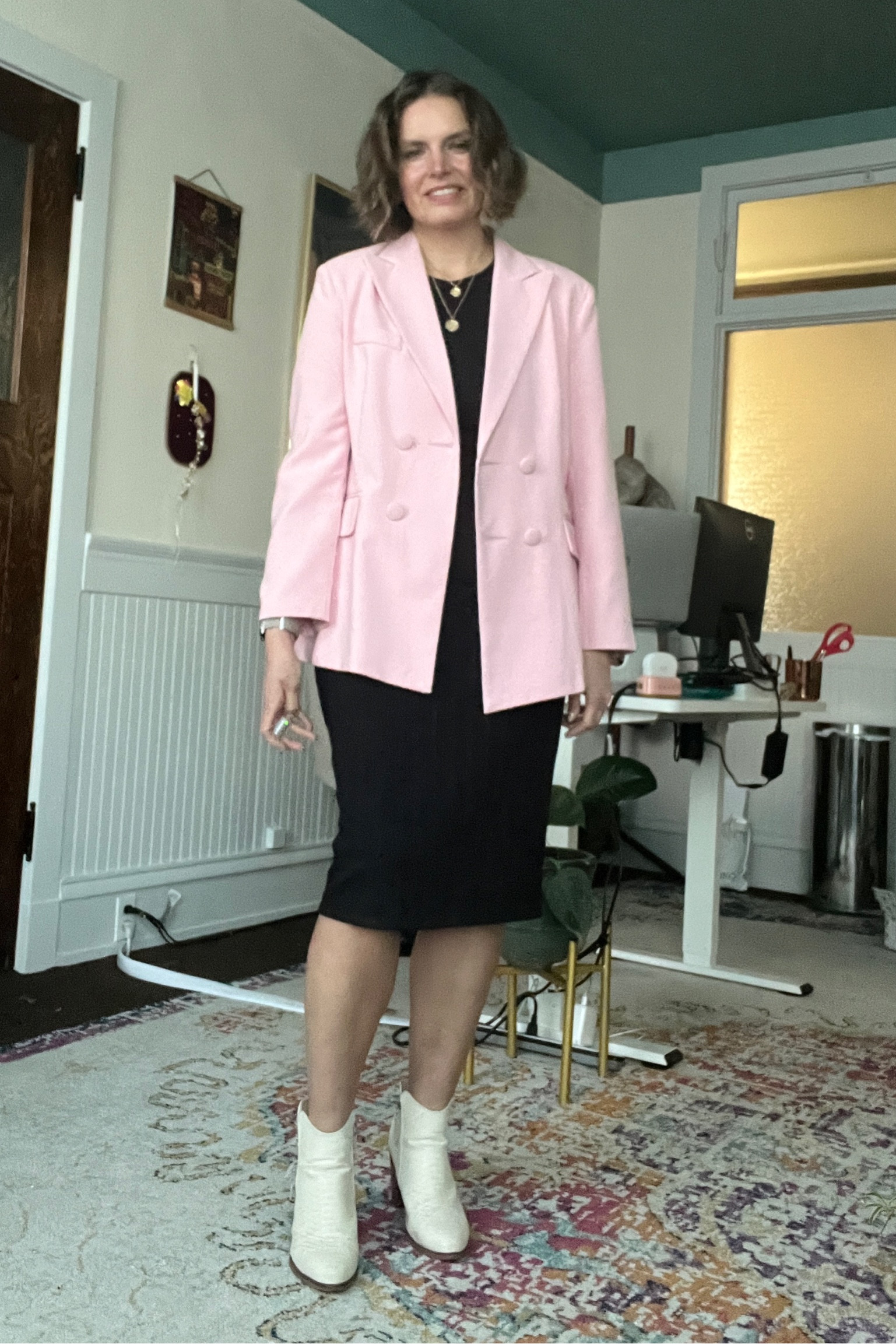 Pop of color with the black dress

#LTKSeasonal #LTKover40 #LTKmidsize