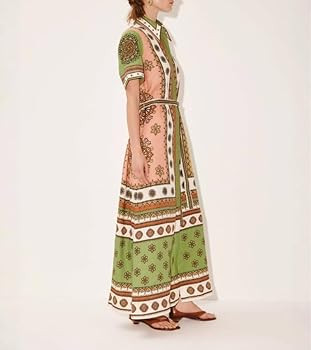 Women's Summer Dresses\uff0cWomen's Button-Front Printed Cocktail Resort Tie-Front Dress | Amazon (US)