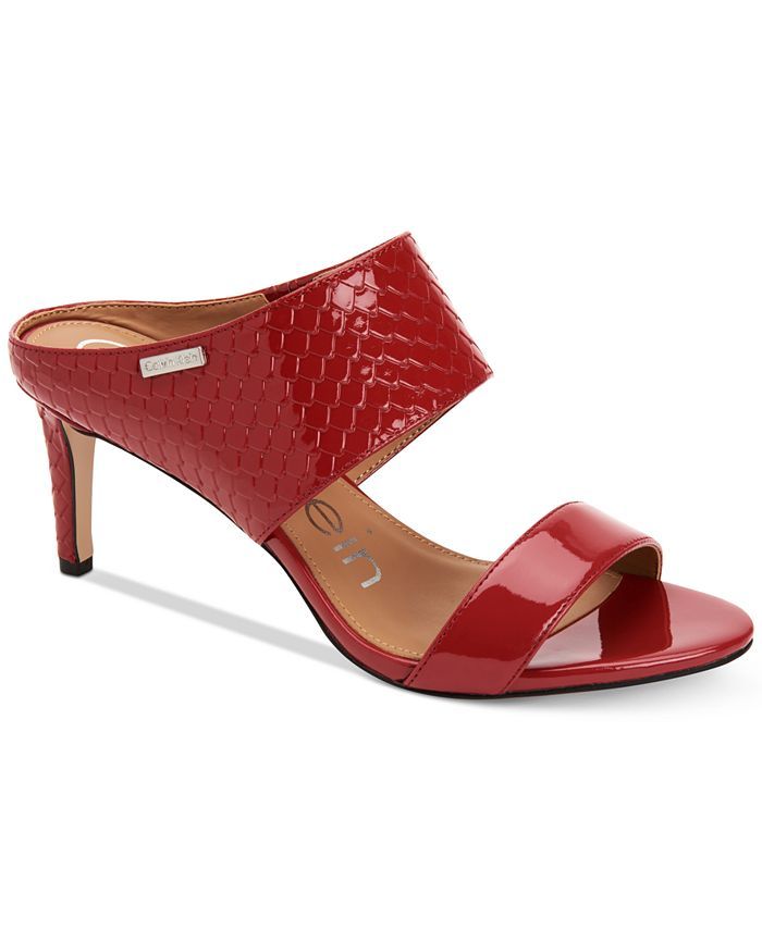 Calvin Klein Women's Cecily Slip On Heeled Dress Sandals & Reviews - Sandals - Shoes - Macy's | Macys (US)