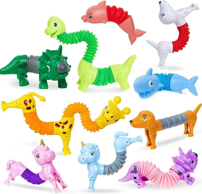 10 Pack Animal Pop Tubes Fidget Toys,Sensory Tubes Fidget Toys for Toddlers ,Stress Relief,ADHD T... | Amazon (US)