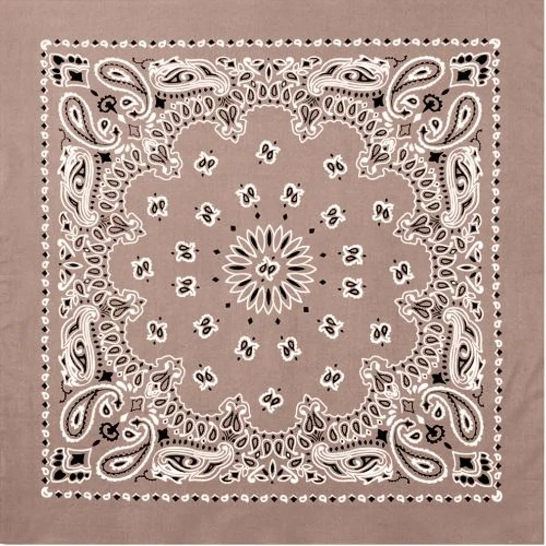 Extra Large Beige Paisley Bandana: 100% Cotton Head Scarf 27" Khaki Tan Traditional Trainmen Band... | Etsy (US)
