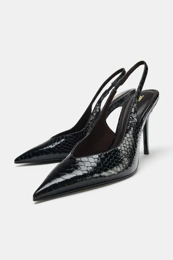 PRINTED SLINGBACK HEELS | Zara Canada