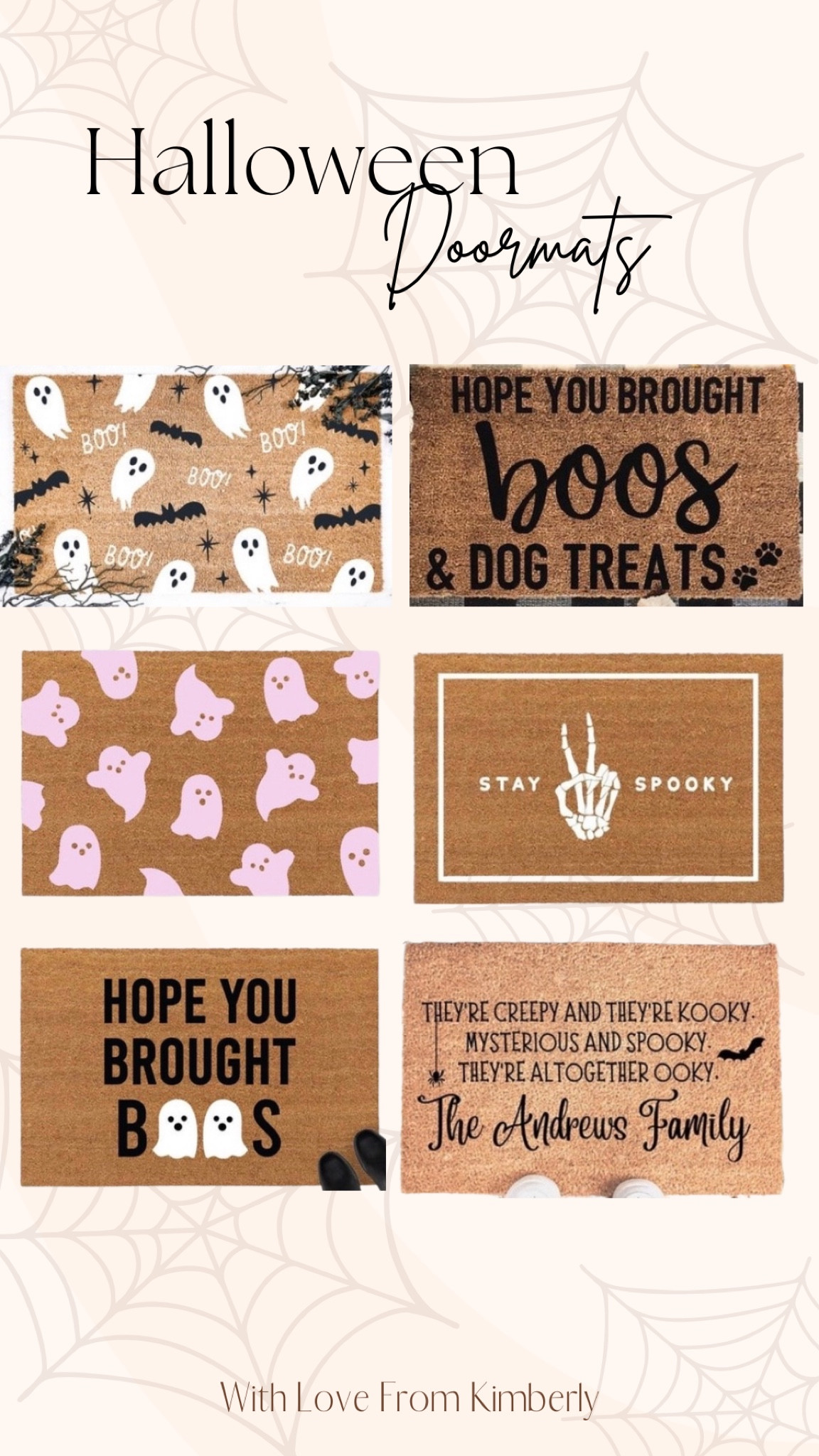 Cute Halloween decor / pink Halloween decorations / cute Halloween decorations / unique doormat / Etsy finds / stay spooky / hope you brought boos 

#LTKHalloween #LTKhome #LTKSeasonal