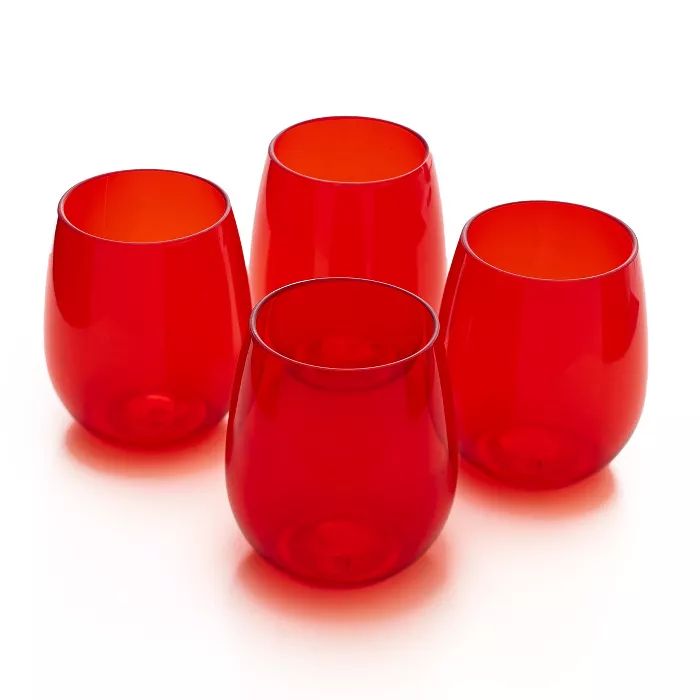 Lakeside Reusable Plastic Glasses - Outdoor Cocktail Drinking Glasses - Set of 4 | Target