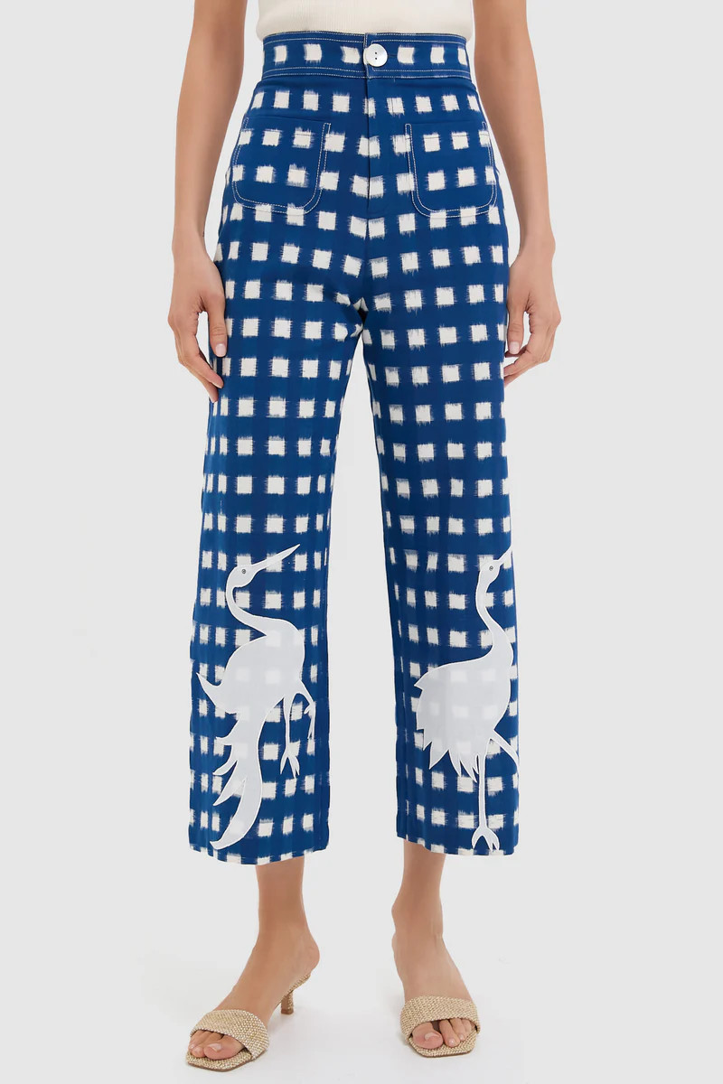 Blue Embroidery Picnic Trousers | Tuckernuck (US)