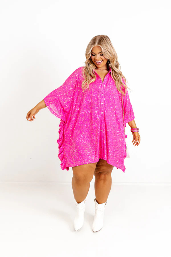 West Side Sparkle Sequin Tunic Top Curves | Impressions Online Boutique