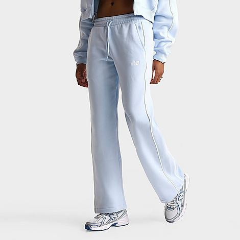 New Balance Women's Piped Wide-Leg Jogger Pants in Oxford Blue Size: Medium | Finish Line (US)
