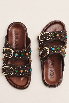 Bibi Lou Studded Double-Strap Slides | Anthropologie (US)
