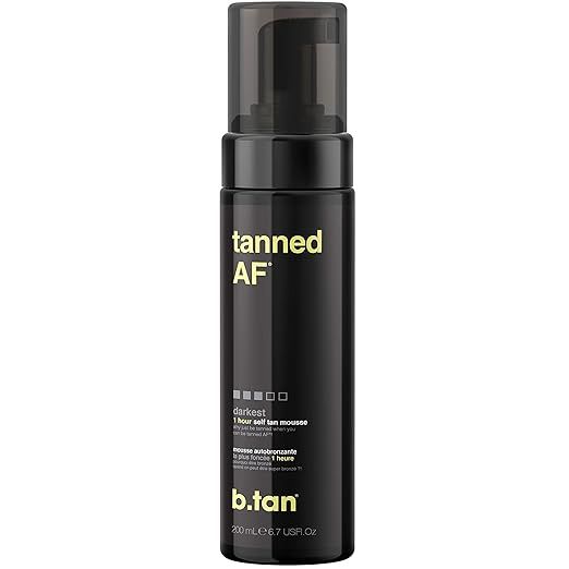 b.tan Ultra Dark Self Tanner | Tanned AF - 100% Natural, Fast, 1 Hour Sunless Tanner Mousse, ​N... | Amazon (US)