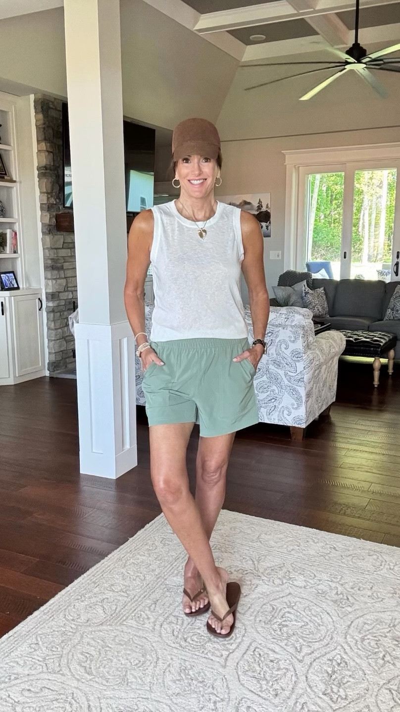 Activewear shorts / small
Breezy tank - medium tall available in petite and regular too

Activewear, casual outfit, tank top, summer style, ageless style, over 60 fashion, active shorts

#LTKootd #LTKTall #LTKActive