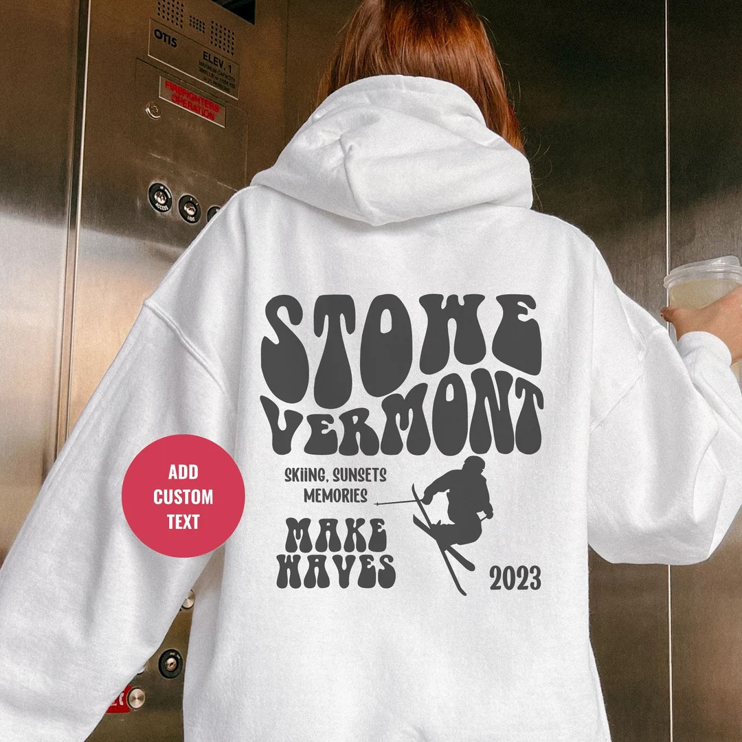 Stowe Vermont Hoodie Ski Vermont Sweater Skiing Gifts - Etsy | Etsy (US)