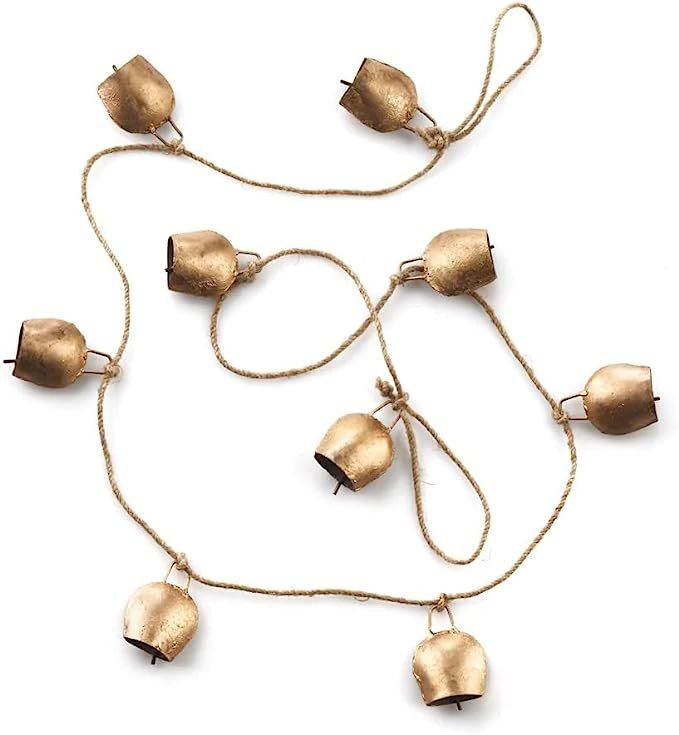 India Recycled Metal Hanging Golden Bells Garland | Amazon (US)