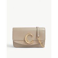 Chloe Women's Motty Grey Chloé C Leather And Suede Shoulder Bag | Selfridges