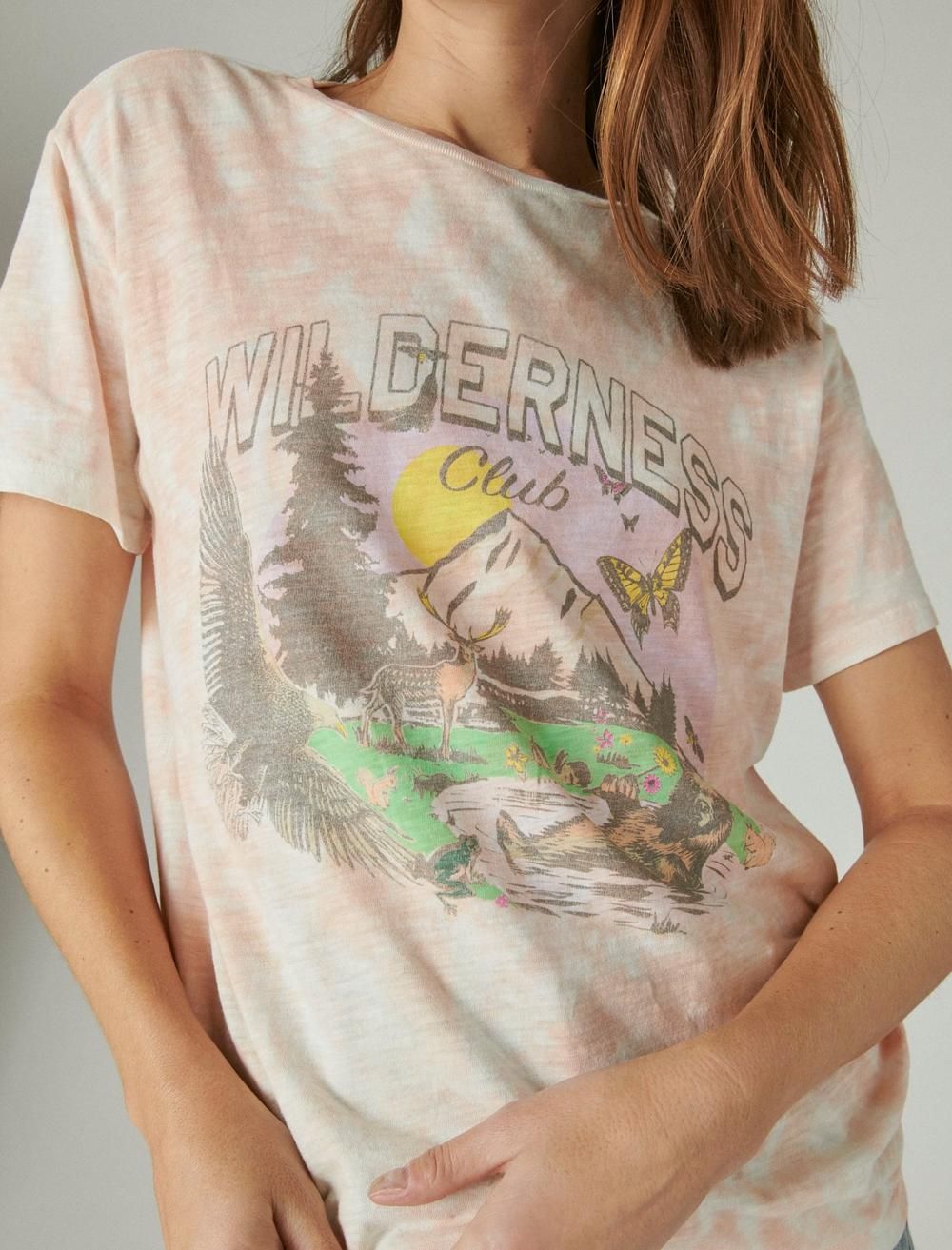 tie dye wilderness club boyfriend tee | Lucky Brand