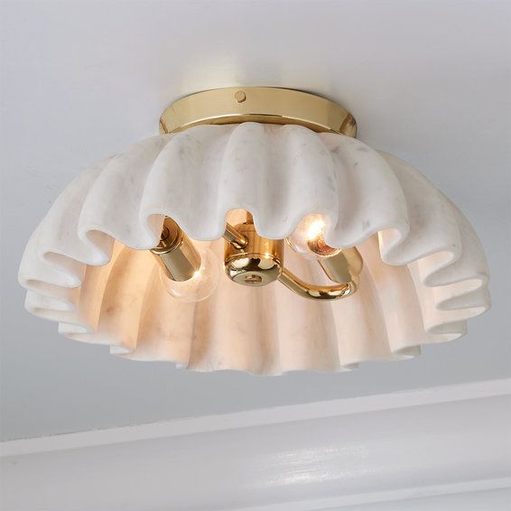 Carved Marble Ruffle Ceiling Light | Shades of Light