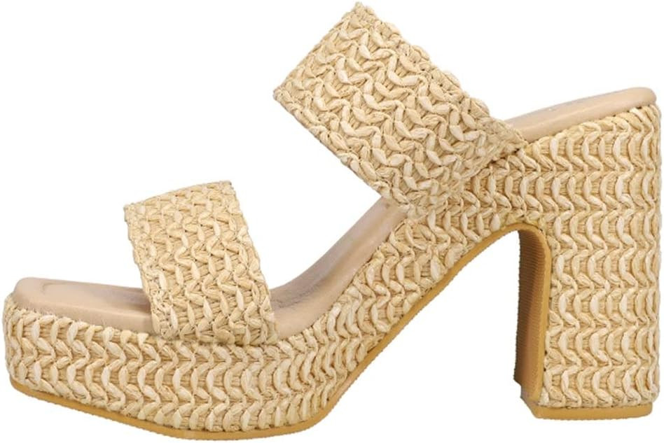 BEACH by Matisse Womens Gem Platform Block Dress Sandals High Heel 3" & Up - White | Amazon (US)