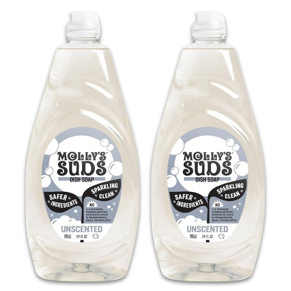 Molly's Suds Liquid Dish Soap | Clean, Simple Ingredients | Extra Scrubbing Power | Unscented, 24... | Amazon (US)
