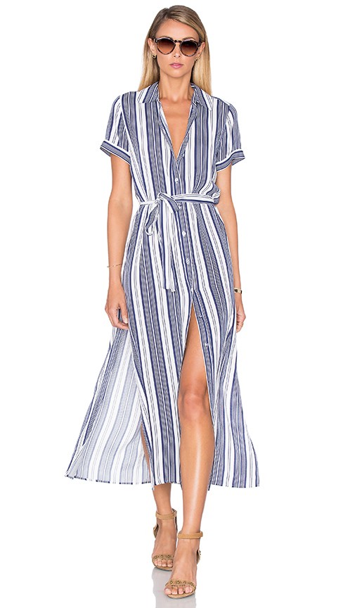 L'Academie The Maxi Shirt Dress in Sailor Stripe | Revolve Clothing