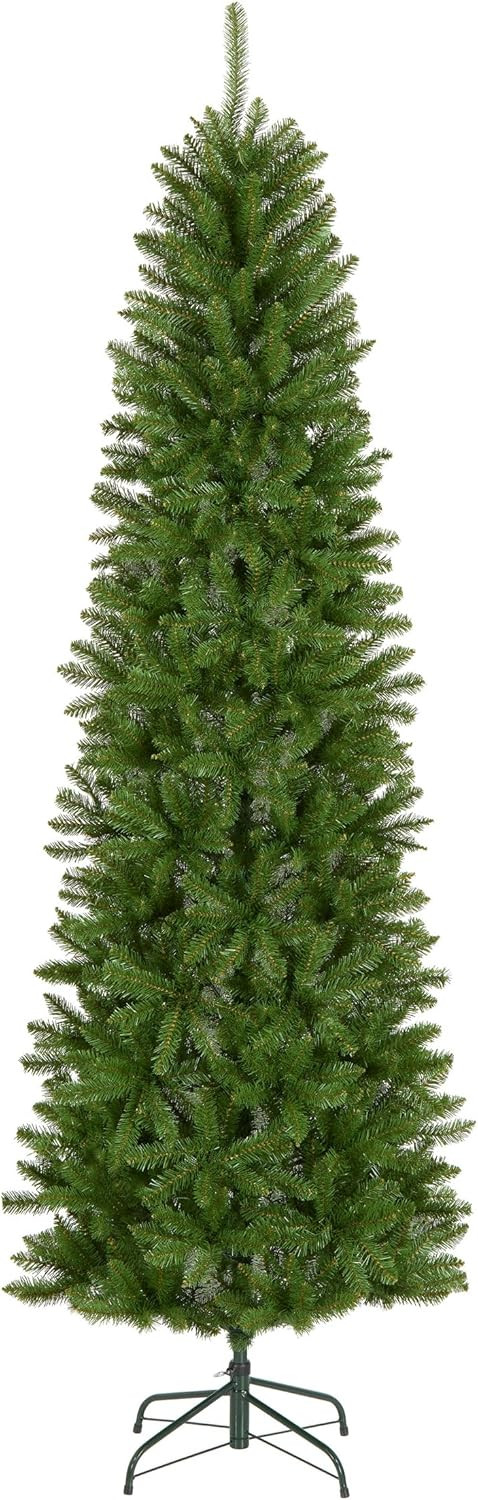 National Tree Company 7.5 ft Unlit Kingswood Fir Slim Artificial Christmas Tree, 1,075 Tips, Incl... | Amazon (US)