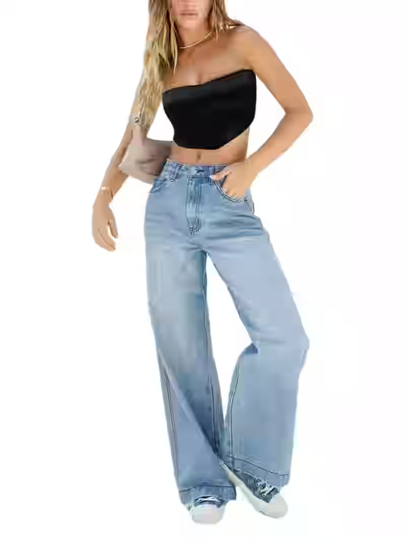 Baby Sweetie Women Wide Leg Jeans Casual Loose Breathable Denim Pants 90s Fashion Trouser Jeans w... | Walmart (US)